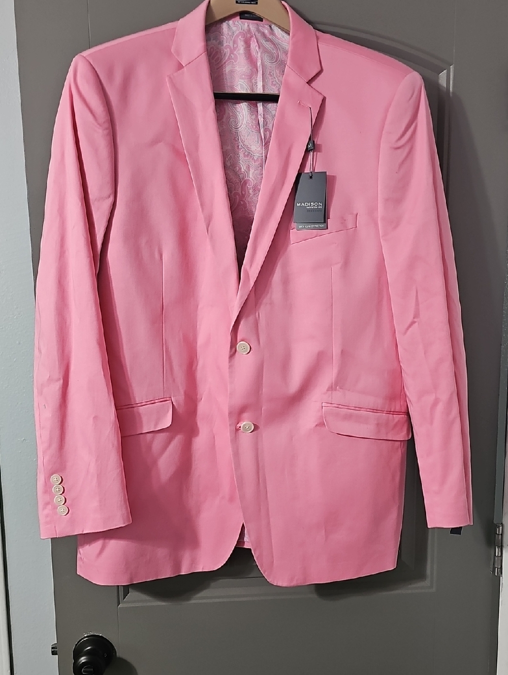 Madison Pink Men's Two-Button Coat